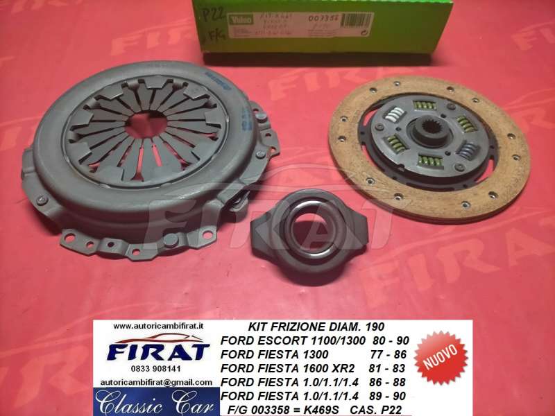 KIT FRIZIONE FORD ESCORT - FIESTA DIAM.190 (003358) - Clicca l'immagine per chiudere